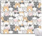 Kawaii Mouse Pad, Cute Cats Mouse Mat, Square Waterproof Non-Slip Rubber Base Computer MousePads for Desk Office Laptop