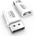 4K DisplayPort to HDMI Adapter 2-Pack, JSAUX DP PC to HDMI Monitor Converter Video UHD 2K@120Hz,4K@30 DP to HDTV Male to Female Uni-Directional adapter Compatible with Dell, Lenovo, HP,GPU, AMD -White