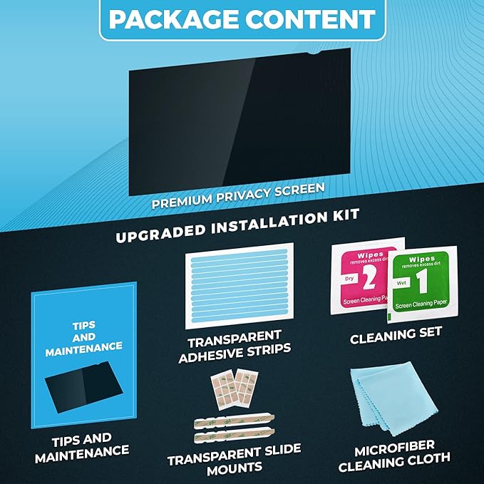 Privacy Screen Filter for 18.5 Inches (Screen Measured Diagonally) Desktop Computer Monitor, Aspect Ratio 16:9 (16.14 inch width x 9.09 inch height)