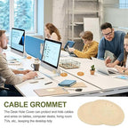 PATIKIL Desk Grommet 1-9/16", 8 Pcs Round Cable Grommet Cord Hole Cover with Adhesive Tape Flexible Table Wire Organizer for Office Home Table Countertop, Yellow