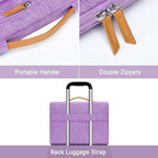 MOSISO 360 Protective Laptop Case 13.3 inch, 13-13.3 inch Laptop Sleeve Compatible with MacBook Air/Pro 13 / Pro 14,HP Dell Acer ASUS,Side Open Carrying Case with 4 Zipper Pockets&Handle, Lilac