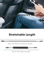 CableCreation Coiled USB C Cable, Coiled USB A to USB C Cable for Car Type C Charger Cable for Carplay & Android Auto Compatible with iPhone 16,15, Samsung Galaxy S24 / S23, Google Pixel, Tablet