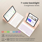 Magnetic Keyboard Case for iPad Air 5th 4th Generation 10.9 inch Pro 11 1st/2nd/3rd/4th, 7 Color Backlight BT Keyboard Folio with Pencil Holder 2022 2021 2020 2018 (Pink)