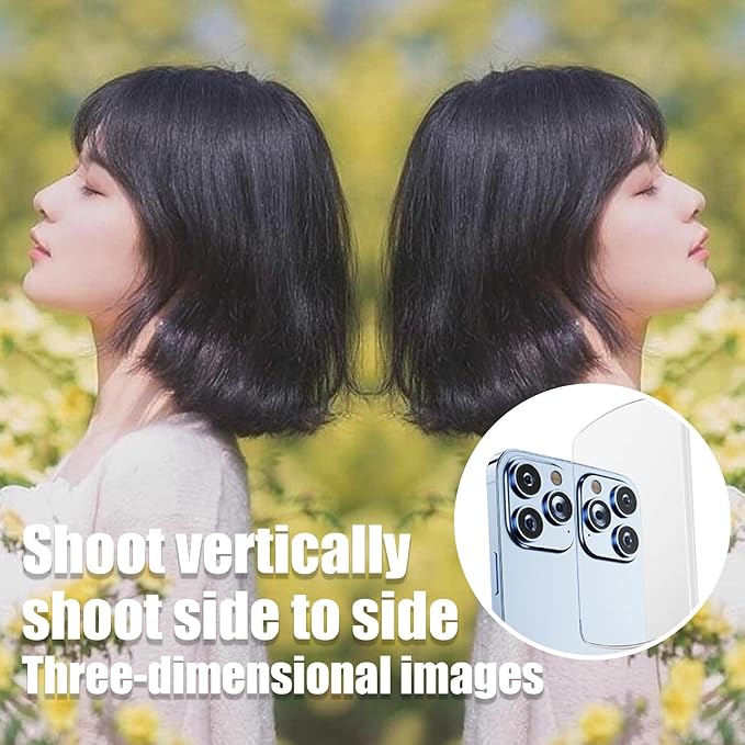 Mirror Effect Lens - Capture Stunning Reflections Instantly, Smartphone Camera Mirror Reflection Clip Kit, Adjustable HD Glass Smartphone Photography Flip Mirror, for Travel Photography (Black+White)