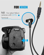 AODELAN Wireless Remote Control for Nikon Cameras, Timer Remote Shutter Release Cable for Z9 D5 D6 D800 D810 D850 ; Replaces Nikon MC-30