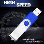 8GB USB Bulk Flash Drives 100 Pack, EASTBULL USB 2.0 Flash Drive Bulk Thumb Drive Pack Memory Stick Swivel Pen Drives (Blue)