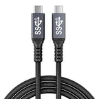 usb c 3.1 cable,usb c 10gbps type c data transfer cable 4K Video Output 100W Power Delivery Compatible with Thunderbolt 3 Tpye C Cord，Matebook, Chromebook and More Type-C Devices/Laptops/Hub,6.6FT（2m）