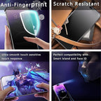 Matte Privacy Screen Protector for iPhone 17, iPhone 16 Pro 6.3-Inch, Auto Dust Removal, 9H Anti-Spy Tempered Glass Film, Full Cover, Anti-Fingerprint, Easy Installation, 2 Pack