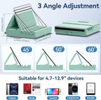 KDD Tablet Pillow Holder, Foldable iPad Stand for Lap, Bed and Desk -Tablet Soft Pad Dock with Pocket & Stylus Mount Compatible with iPad Pro 12.9, 10.5, 9.7 Air Mini 6 5 4 3, E-Reader