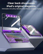 SIBEITU Keyboard Case for iPad A16 11th Gen 11" 2025 & 10th Gen 10.9" 2022, Clear Wireless Keyboard Protective Cover with Multi-Touch Trackpad, 7-Color Backlight & 3-Brightness, 360 Rotatable, Purple