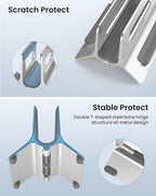 SODI Vertical Laptop Stand for Desk, Gravity Auto Lock Vertical MacBook Stand, Aluminum Laptop Vertical Dock Stand Holder Compatible with MacBook Pro, MacBook Air, Silver