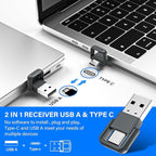 Presentation Clicker with Air Mouse - USB C Wireless Presenter Remote Clicker with Laser Pointer, RF 2.4GHz PowerPoint Clicker for Presentation, Computer Pointer Clicker Slide Advancer for Mac,Laptop