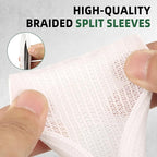 Split Wire Loom Tubing, Cable Protector Sleeve, Braided Cable Management for TV/Computer/Home Theater/Engine Bay, Cord Protectors from Pets No Chew (White, 1/2"-10ft)