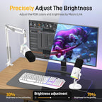 MAONO XLR/USB Gaming Microphone Kit: Dynamic PC Mic for Streaming Podcasting, Software Support, Mute Button, Gain Control, RGB Computer Mic with Boom Arm Stand, for Recording, PS4/PS5, PD100XS White