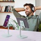 Doboli Cell Phone Stand, Phone Stand for Desk, Phone Holder Stand Compatible with iPhone and All Mobile Phones Tablet, Gifts for Adults Women Men Mom Wife, Turquoise