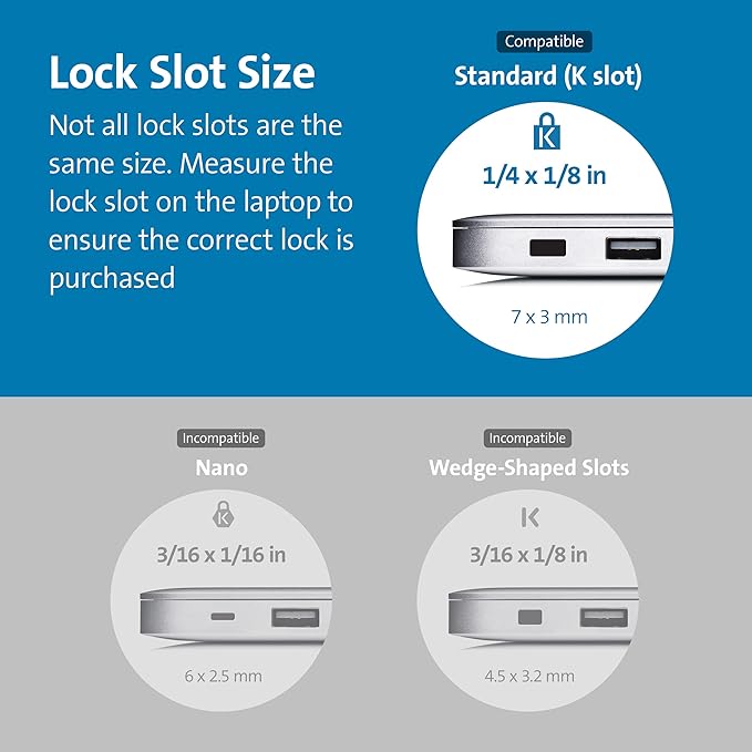 Kensington Combination Cable T-Bar Standard Lock Slot for Laptops, Resettable 4 digit password with 6 Foot Cable, K64673AM