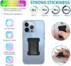 Universal Phone Grip for Smartphones - Phone Holder for Hand for Back of Phone - Wireless Charging Compatible (Black) - 3Pack