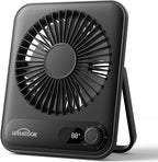 WHATOOK Small Desk Fan Personal Fans: 2000mah 10 Hours Battery Office Quiet Mini Desktop Fan Portable Rechargeable Travel Essentials