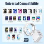 Charger for iPhone 16/15 Pro Max Charger Fast Charging, 2Pack 20W Dual Port USB C Fast Charger Block with 10FT Long USB C to C Charging Cable Cord for iPhone 15 Pro Max/15 Pro/15/15 Plus, iPad Pro/Air