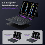 iPad Pro 13 inch Case with Keyboard (M4 2024), Flex Magnetic Detachable Backlit Keyboard for iPad Pro 13, Larger Multi-Trackpad, Landscape/Portrait, 160° Adjustable Stand, Slim Protective Case (Black)