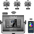 GVM RGB LED Video Light, Photography Lighting with APP Control, 1000D Video Lighting Kit for YouTube Studio, 3 Packs Led Panel Light, 3200K-5600K, 8 Kinds of The Scene Lights, CRI 97