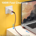 Fasgear USB-C to USB C Cable 100W Power Delivery 3ft 90 Degree Type C 3.1 Gen 2 Cord 10Gbps Data Sync and 5A PD Fast Charge Cord with E-Marker Chip Compatible for Macbook,Chromebook,S20,Pixel XL (Red)
