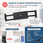 LEVO Adjustable Tablet & Phone Floor Stand with Multi-Axis Head, Hourglass Base & Locking Casters – Premium Rolling Gooseneck Mount, Stable Weighted Design, Fits Devices 4-13 Inch, Height 30-60 in