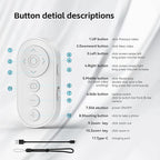 Bluetooth Camera Remote Shutter with Zoom and Front/Rear Camera Switch for Photo and Vlogging,Cllphone Remote Clicker for iOS & Android Smartphone, Wireless Video Scrolling for Tiktok