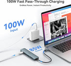 USB C Hub HDMI Adapter for MacBook Pro/Air, MOKiN 7 in 1 USB C Dongle with HDMI, SD/TF Card Reader, USB C Data Port,100W PD, and 2 USB 3.0 Compatible for MacBook Pro/Air, Dell XPS, Lenovo Thinkpad.