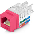 Everest 45° Angled RJ45 Cat6 Keystone Jacks 10-Pack in Pink - Slim Profile Female RJ45 Connectors - Cat 6 Keystone Jack - Compatible with 45° Angled Speed Termination Tool - 45Term (B0BL3GS7ZY)