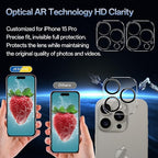 Screen Protector for iPhone 15 Pro [6.1 Inch],2 pcs Colorless Anti-Blue Light Tempered Glass Films, HD Clear, 9H Hardness, No Bubbles, Case Friendly with 2 pcs Camera Lens Protector