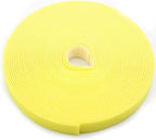 Reusable Fastening Tape Cable Ties 3/4 Inch Double Side Hook Roll (10 Yard, Yellow)
