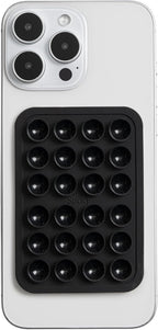 SUCKY Silicone Suction Phone Case Adhesive Mount - Anti-Slip Holder, Hands-Free Fidget Toy, Phone Accessory for iPhone and Android (Deep Black, Single Sided)