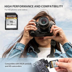 [5-Yrs Free Data Recovery] GIGASTONE 16GB SD Card 2-Pack, Camera Pro, A1 V10 SDHC Memory Card Compatible with SPYPOINT TACTACAM Trail Camera, with 2 Mini Cases.