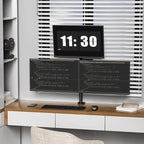 WALI Triple Monitor Mount for 13-27 inch Computer Screens, 3 Monitor Desk Mount, Holds up to 22 lbs, Adjustable Triple Monitors Stand with Swivel Tilt Rotation, 75x75/100x100mm (M003), Black