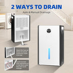 Dehumidifier for 1076 sq.ft,Quiet Portable Moisture Absorber with Auto Shut Off,Auto Defrost,72 OZ Water Tank,Drain Hose,7 Color LED Light,Sleep Mode for Basement Home Bedroom Bathroom RV