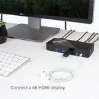 Plugable USB-C Dock with 4K HDMI and 60W Charging, Compatible with Thunderbolt 3/4, USB4, and USB C iPhone, iPad, Windows, and Chromebook 1Gbps Ethernet, 3X USB 3.0, 2X USB 2.0, Driverless