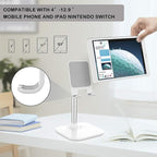 Doboli Cell Phone Stand, Phone Stand for Desk, Phone Holder Stand Compatible with iPhone and All Mobile Phones Tablet, Gifts for Adults Women Men Mom Wife, White