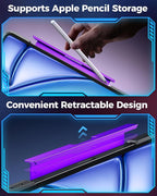 SIEBITU Clear Wireless Keyboard Case for iPad Air 11-inch (M3 2025/M2 2024) & iPad Pro 11-inch 4th 3rd 2nd 1st Gen, 7-Color Backlit with Multi-Touch Trackpad for 10.9" iPad Air 4th/5th Gen, Purple