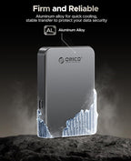 ORICO 1TB Magnetic SSD, PD100W Charging, 4K ProRes HDR, 1000MB/s USB 3.2, Portable External Drive for iPhone 16/15, Laptops, Tablets - Aluminum Alloy, Drop Resistant - K10