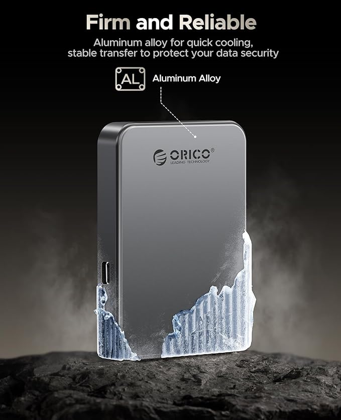 ORICO 512 GB Magnetic SSD, PD100W Charging, 4K ProRes HDR, 1000MB/s USB 3.2, Portable External Drive for iPhone 16/15, Laptops, Tablets - Aluminum Alloy, Drop Resistant - K10