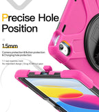 BRAECN for iPad (A16) 11th/10th Generation case 11/10.9 inch 2025/2022 Heavy Duty Shockproof Protective with Pencil Holder Screen Protector 360°Rotating Stand Handle & Shoulder Strap Full Body Cover