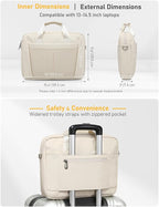 13-14 Inch Laptop Shoulder Bag Business Briefcase Water Resistant Computer Messenger Bags Compatible with MacBook Pro 14, MacBook Air 13 M4, HP, Dell, ASUS Notebook, Pearl White