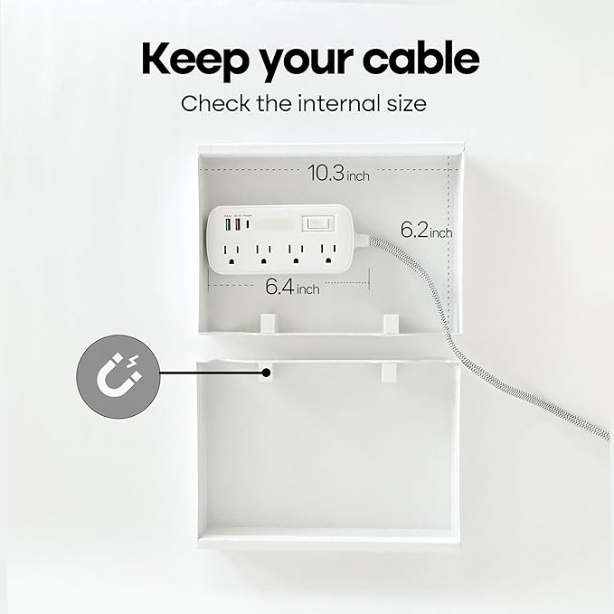 Book Shape Decorative Cable Management Box - Expandable Cable Organizer Box with Magnetic Closure for Home & Office (Libert Paris, Standard)