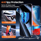 UniqueMe for iPhone 14 Pro Max Privacy Screen Protector - [Military Grade Shatterproof & 9H+ Hardness] Screen Protector 14 Pro Max Tempered Glass Full Coverage Protection, Easy to install, 2 Packs