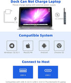 DisplayLink Docking Station Dual Monitor, Mosirui12-in-1 USB 3.0 to USB C Hub with Dual HDMI,VGA,USB3.0,Ethernet,PD120W for MacBook M1/M2/M3/M4Pro/Air Dell HP Lenovo,Windows Laptops