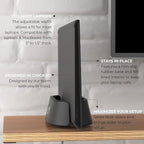 HumanCentric Vertical Laptop Stand in Black Aluminum, Upright Adjustable Holder and Dock, Laptop Vertical Stand Fits MacBook Pro and Other Laptops .5" to 1.5", Clamshell Compatible