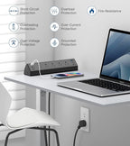 Desk Clamp Power Strip USB C,Under Desk Mount Power Station,20W Fast Charging,Fits 1.9'' Tabletop Edge,Desk Surge Protector,Perfect Home,Office Supplies (Black, 5 Outlets & 6 USB Ports & 10 FT Cable)