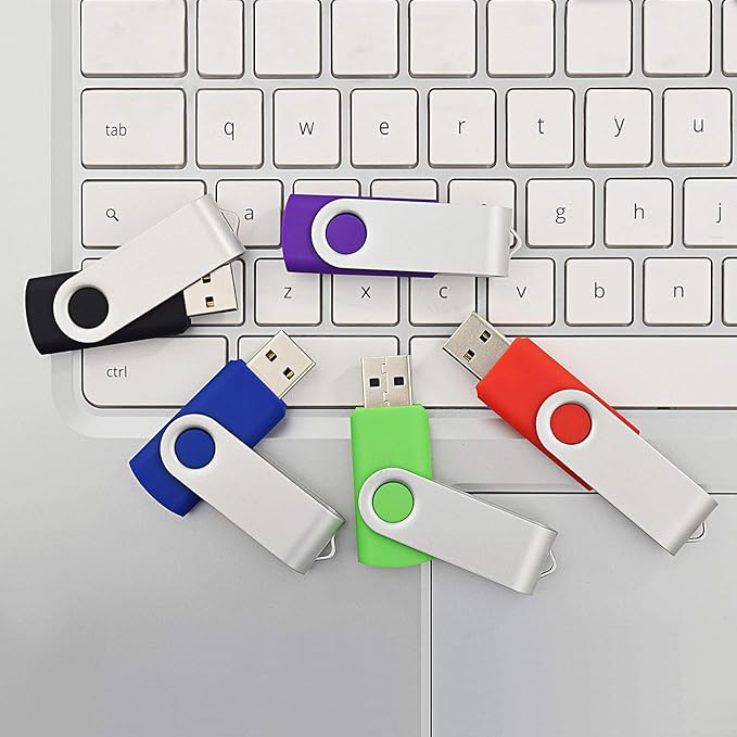 KOOTION 64GB USB 2.0 Flash Drives 10 PCS Memory Stick Swivel Thumb Drives Pen Drives (Mixcolored)
