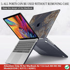 CISSOOK Gorgeous Flower Case for MacBook Air 13.6 inch M4 M3 M2 2025 2024 2022 Release, Hard Shell Case with Keyboard Cover +Screen Protector for MacBook Air 13 inch A3240 A3113 A2681